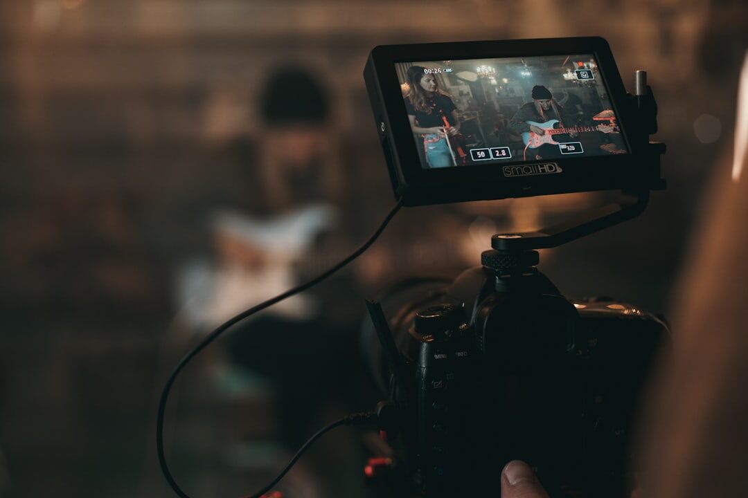 film director reviewing footage
