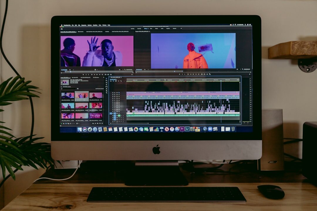 video editor adjusting colors on screen